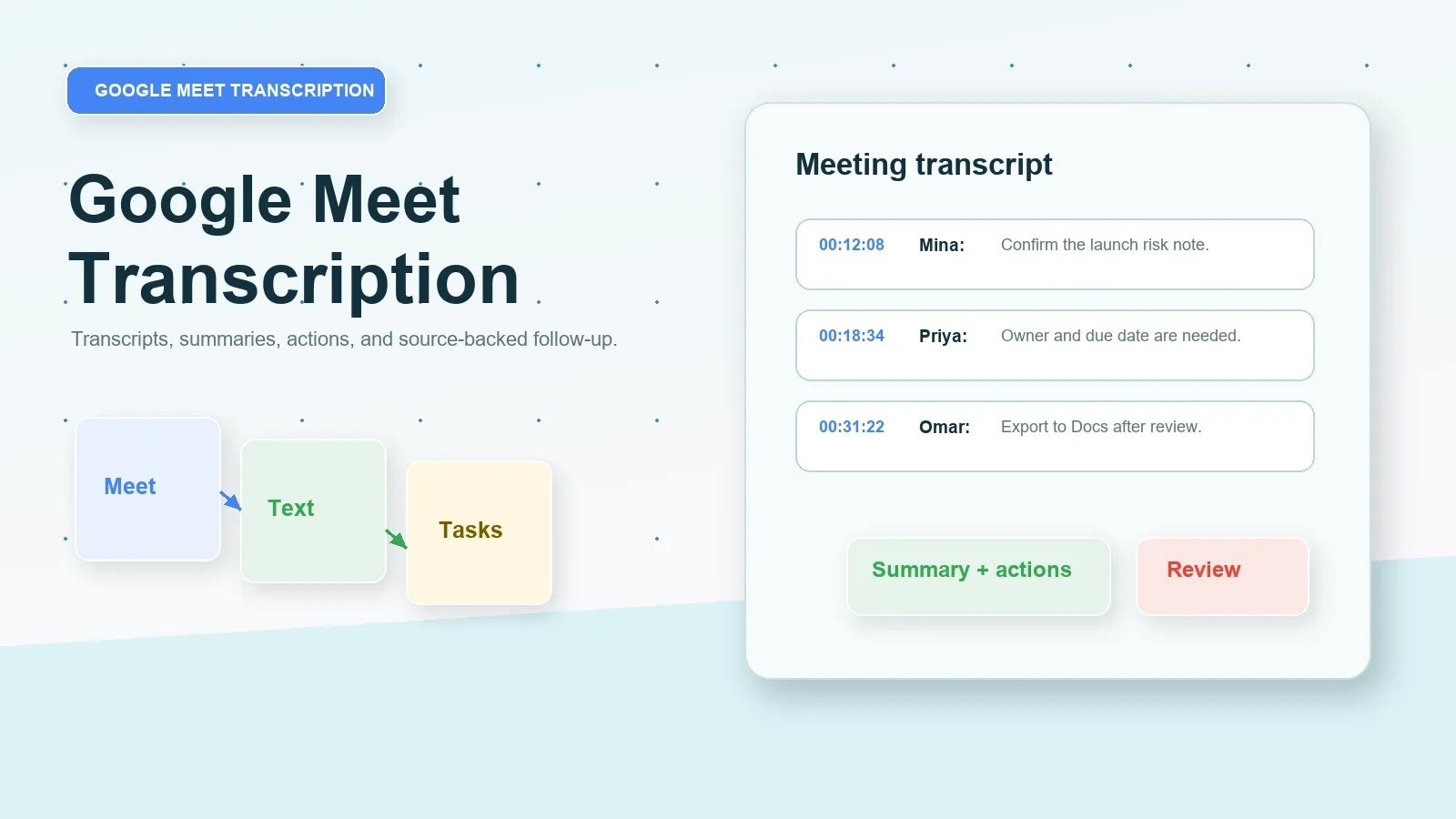 Google Meet transcription