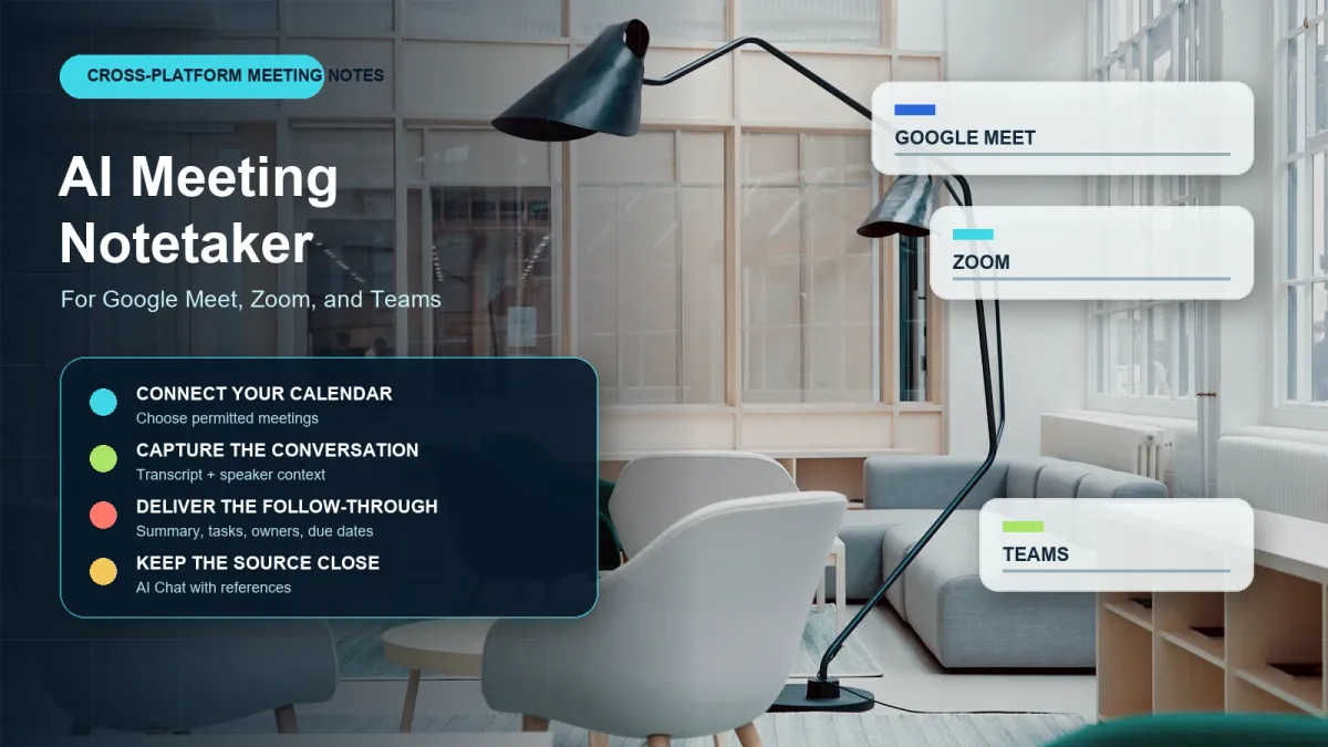 AI Meeting Notetaker for Google Meet, Zoom, and Teams